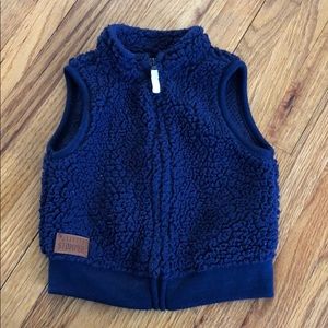 carter’s | navy sherpa vest | 6 mo